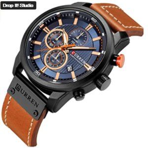 Mens Leather Strap Watches Classic Casual Dress